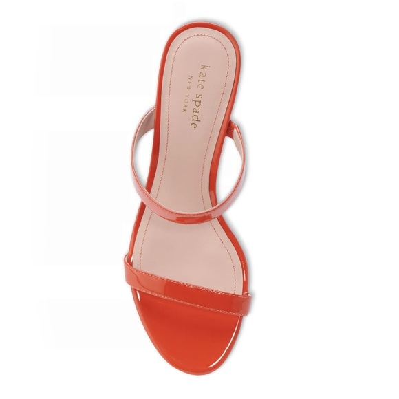 ♠️Kate Spade Palm Springs Slide Leather Sandals, Dried Apricot Orange NIB - Picture 5 of 9